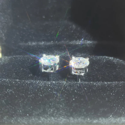 Single 1.0ct Moissanite Screw Thread Earrings for Women Lab Grown Diamond Ear Studs 925 Sterling Silver Fine Jewelry Gift