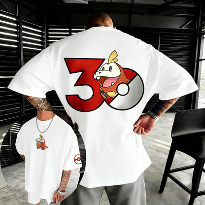 30th Anniversary Fueeco Co Cotton T-shirt Summer New Men's and Women's Loose Casual Hip Hop Trendy Short Sleeve Top