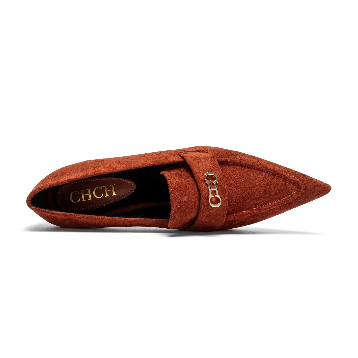 Women's Pointed Toe Leather Shoes Low Heel Casual Shoes Spring and Autumn Fashion Trend Shoes Retro Style Brown