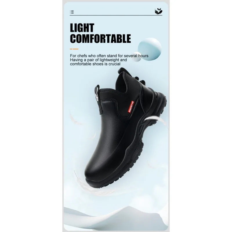 Men's Work Shoes Non Slip Oil Resistant Chef Shoes Suitable Seasons Lightweight and Comfortable with A Soft Sole That Not Tiring