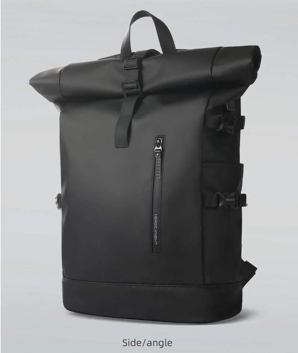 Heroic Knight Men's backpack Waterproof Roll Top Backpack Women Travel Expandable USB Charging Large Capacity Laptop Bag Mochila