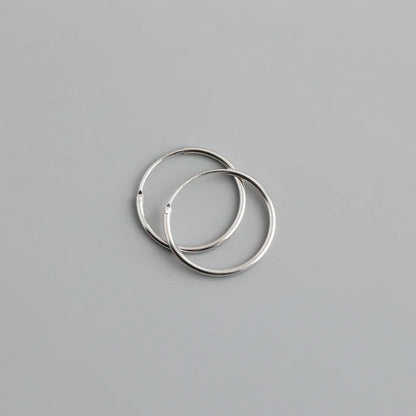Genuine 925 Sterling Silver Fashion Korean Simple Hoop Earrings for Women Men Charming Chic Party Jewelry Accessories