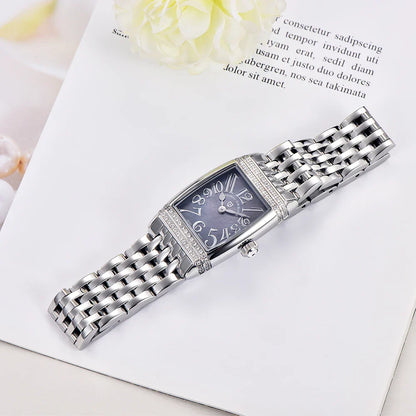 New 22mm Square Women's Quartz Watch Stainless Steel Sapphire Glass 50m Waterproof Women's Quartz Watch