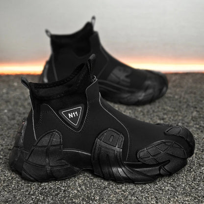 New fashion high top shoes for autumn and winter niche design lightweight casual lazy shoes thick soled ankle boots short boots