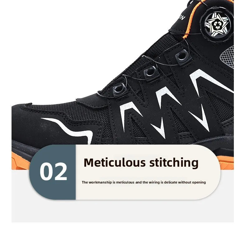 Durable Steel Toe Work Shoes Anti Smashing Piercing with WearResistant Rubber Soles Iron Shavings Resistance for Safety Workwear