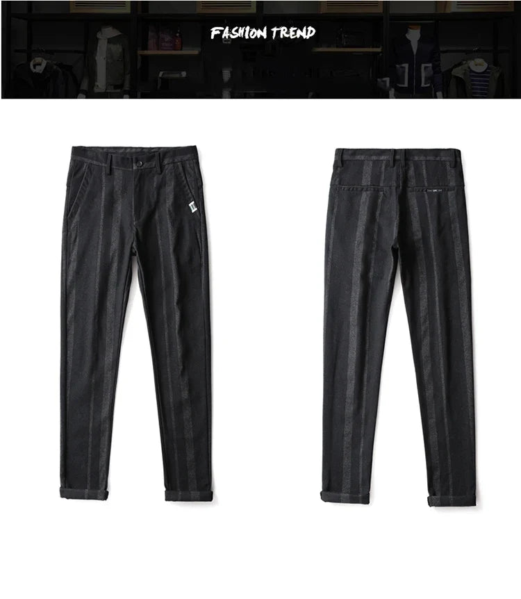 Business Casual Pants Men Slim Fit Fashionable Outdoor Elastic Breathable Sports Pants Formal Fashion Korean Clothes Trousers