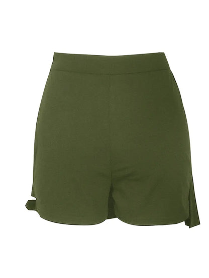 New Plus Size Metal Button Irregular Skirt Pants Sexy Thigh Strap Solid Mini Culottes Fashion Versatile Women's Clothing Bottoms