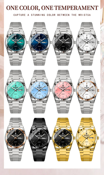 103 Business Women's Quartz Watch Waterproof Double Calendar Night Light Non Mechanical Ultra Thin Women's Quartz Watch