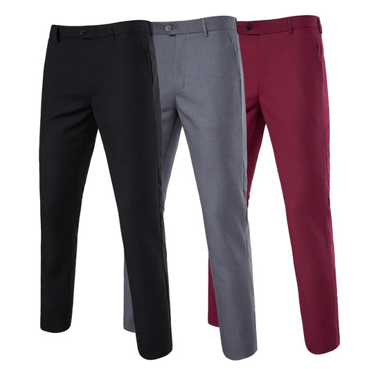 Mens Dress Pants Slim Fit Slacks for Men Business Casual Formal Pants Wedding Plain Men's Wrinkle-Resistant Dress Pant Party