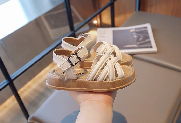 2026 Elegant Summer New Style Korean Version Princess Children's Sandals Elegant Open Toe Stylish Versatile Cute Student Sandals