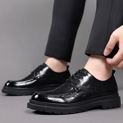 New Men Business Casual Leather Shoes Soft Sole Soft Leather Beanie Shoes Trendy Men Shoes Fashion Driving Shoes Shoes