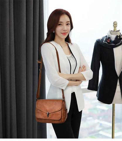 Vintage Soft Leather Femmels' Shoulder Bags Luxury Handbags Women's Packet New Designer Small Crossbody Bag 2024 Sac a Femme