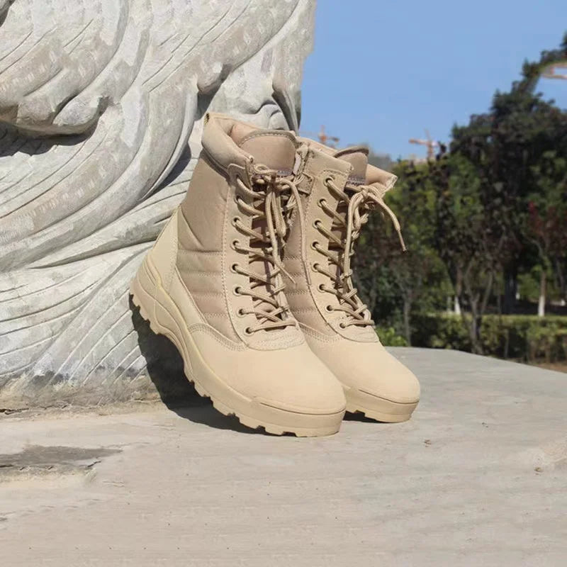 2026 New Winter Combat Boots Outdoor Wear-Resistant Hiking Men and Women Tactical Training Botas High Top Desert Shoes