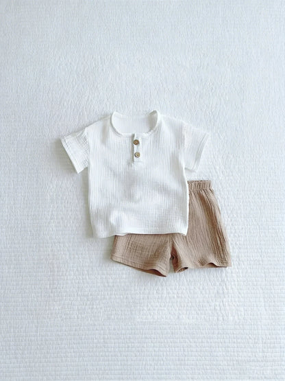Fashion Kids Clothes Suit Summer Casual Organic Cotton Kids Tshirt + Shorts Toddler Baby Short Sleeve Outfits