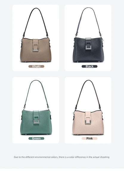 Genuine Leather White Designer Noble Shopper Shoulder Bag Commuter Large Bucket Handbag Women Tote Bucket Cross Body Bag