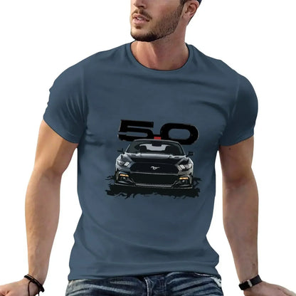 Black Mustang S550 T-Shirt for a boy hippie clothes vintage plain t shirts men