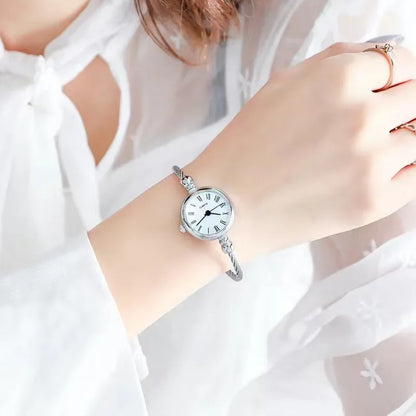 Luxury Women's Watch Small Gold Bangle Bracelet Watches Stainless Steel Retro Ladies Quartz Wristwatch Female Thin Chain Clock