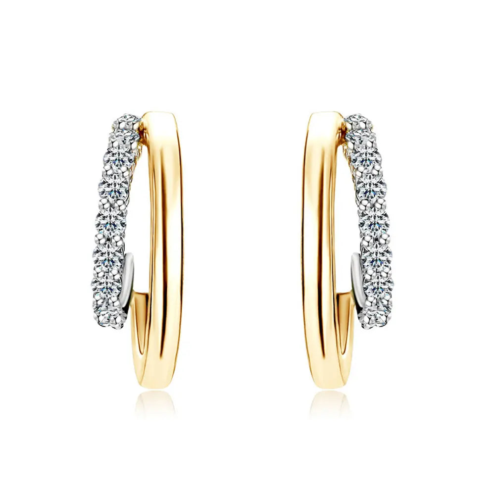 Moissanite Huggie Earrings for Women D Color 1.5mm Lab Grow Diamond s925 Sterling Silver 18K Gold Plated Daily Earring