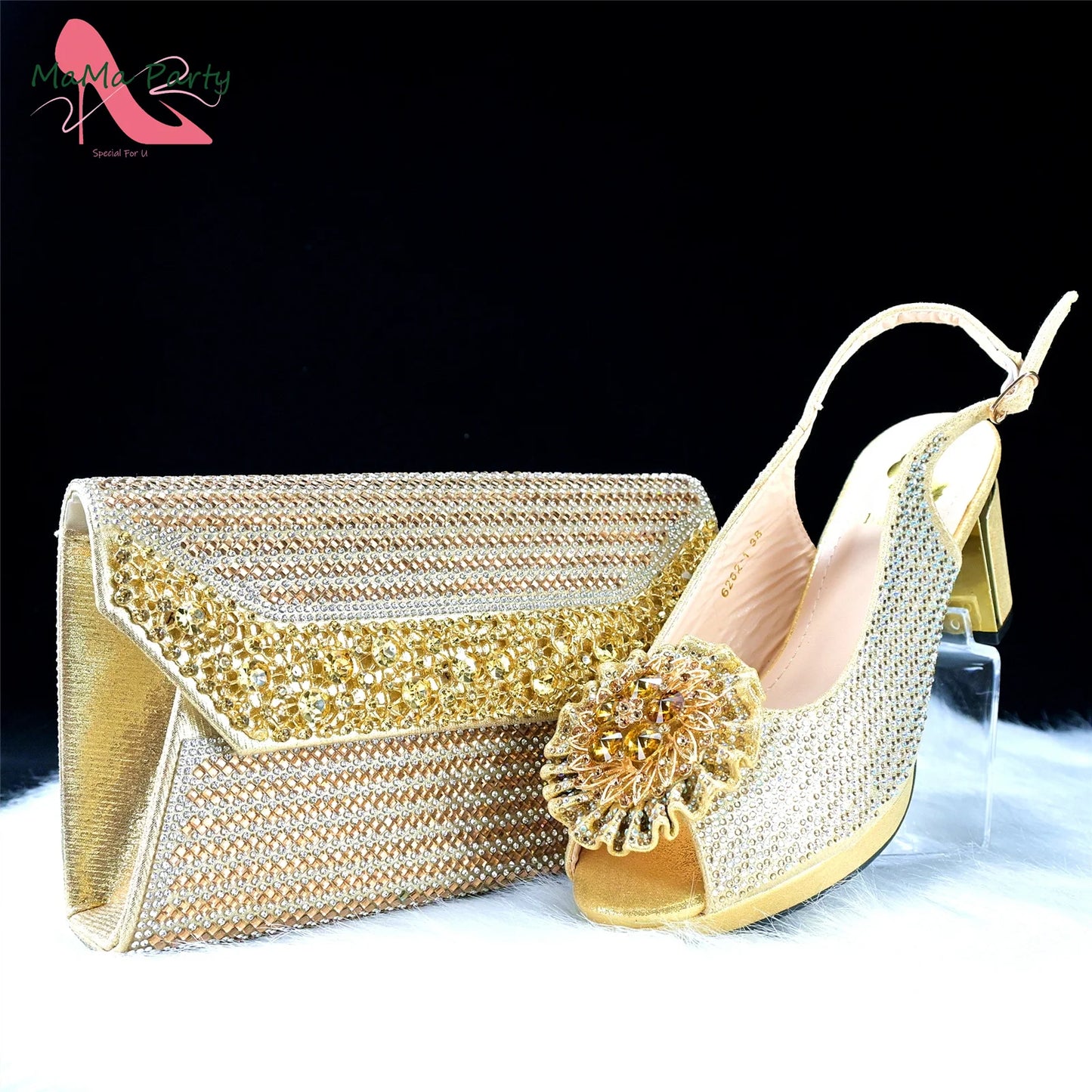 Italian Women Shoes Matching Bag Set in Green Color 7 CM Comfortable Heels with Plaform Elegant Peep Toe Sandals