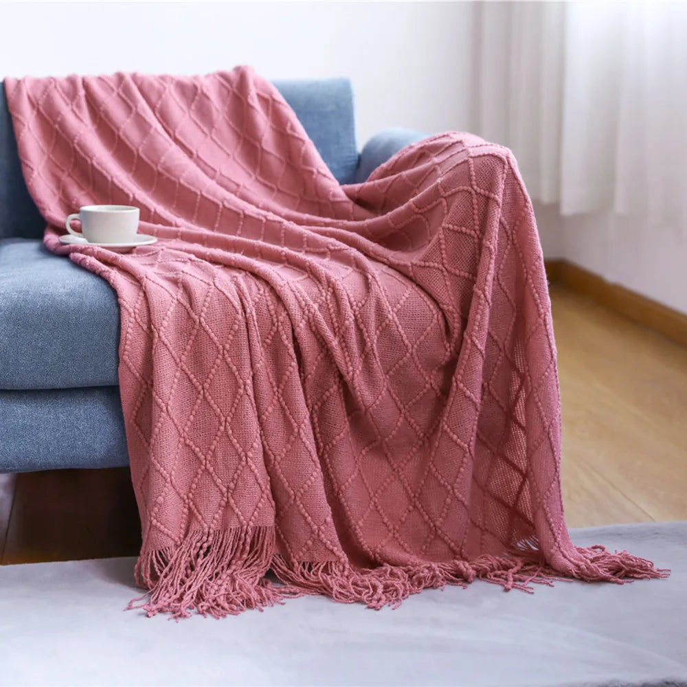 Aesthetic Nordic Plaid Knitted Throw Thread Blankets on the Bed Sofa Throw Travel TV Nap Blankets Soft Towel Bed Plaid Tapestry
