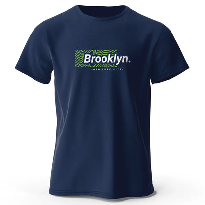 Brooklyn New York Print, Men's Novel Graphic Design T-shirt, Casual Comfy Summer Tees for Men's Daily ActivitiesTops Clothing