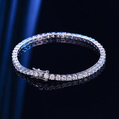 3mm 4mm 5mm Moissanite Tennis Bracelet for Women Men 925 Silver Plated 18k Gold Pass Diamond Tester Link Bracelets Bangle