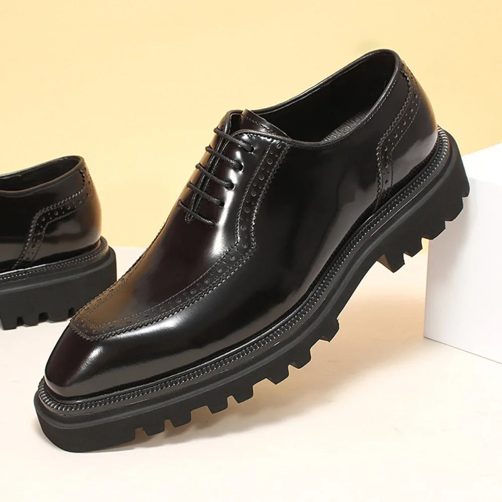 2025 New Men Classic Dress Shoes Genuine Leather Business Casual Formal Sneakers Plus Size Office Wedding Party Oxford Shoes