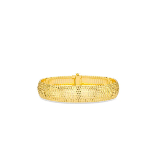 925 Silver Gold Plated Synthetic Zircon Bracelet Shimmering Wide Edition Bracelet for Women's Jewelry