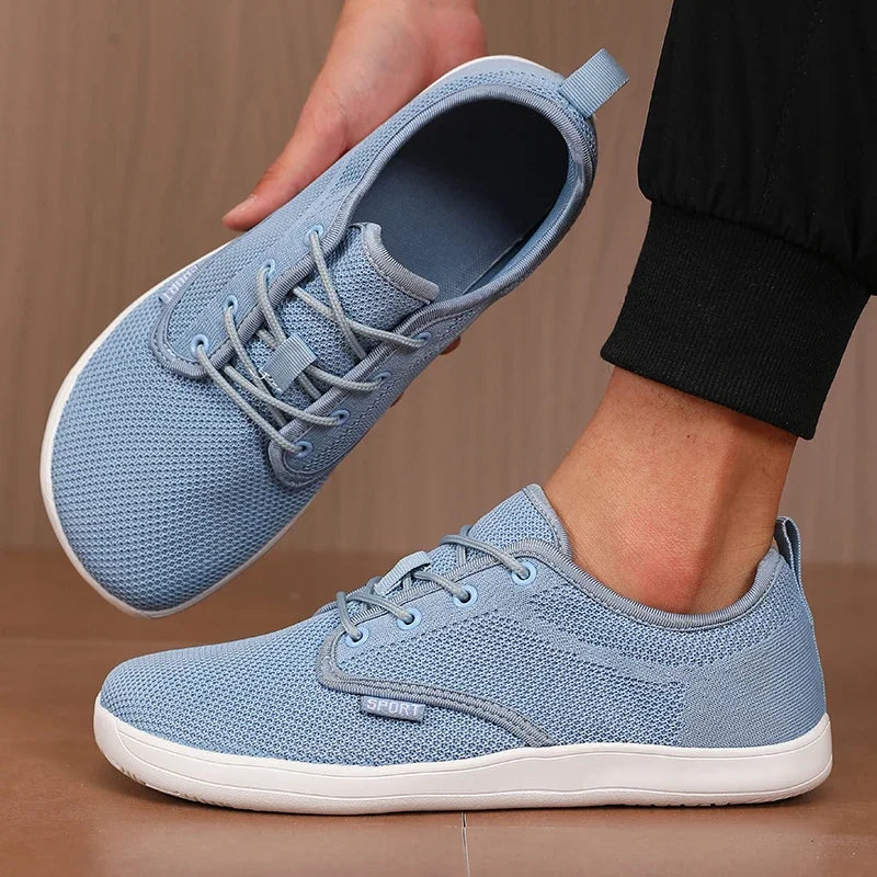 Wide Toe Men Shoes Breathable Knitted Mesh Comfortable Barefoot Shoes Casual Versatile Soft Sole Wide Last Shoes Walking Shoes