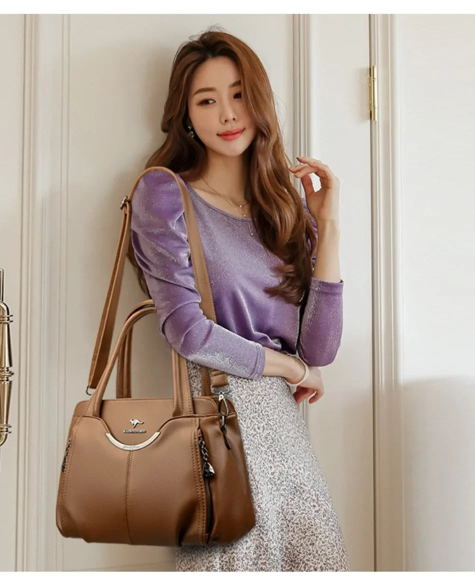 Luxury Purses and Handbags High Quality Soft Leather Shoulder Crossbody Bags for Women 2024 Elegant Tote Messenger Sac A Main
