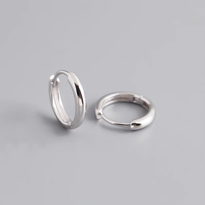 925 Sterling Silver Minimalist Matte Gothic Unisex Huggies Ear Hoop Earrings for Women Men Piercing Ear Buckle Jewelry