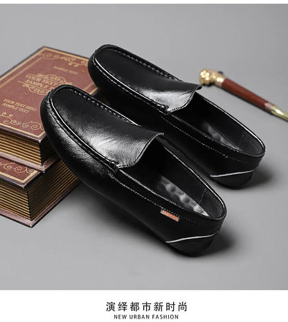 Men's Summer Breathable Summer Leather Shoes Casual Fashion Single Shoes