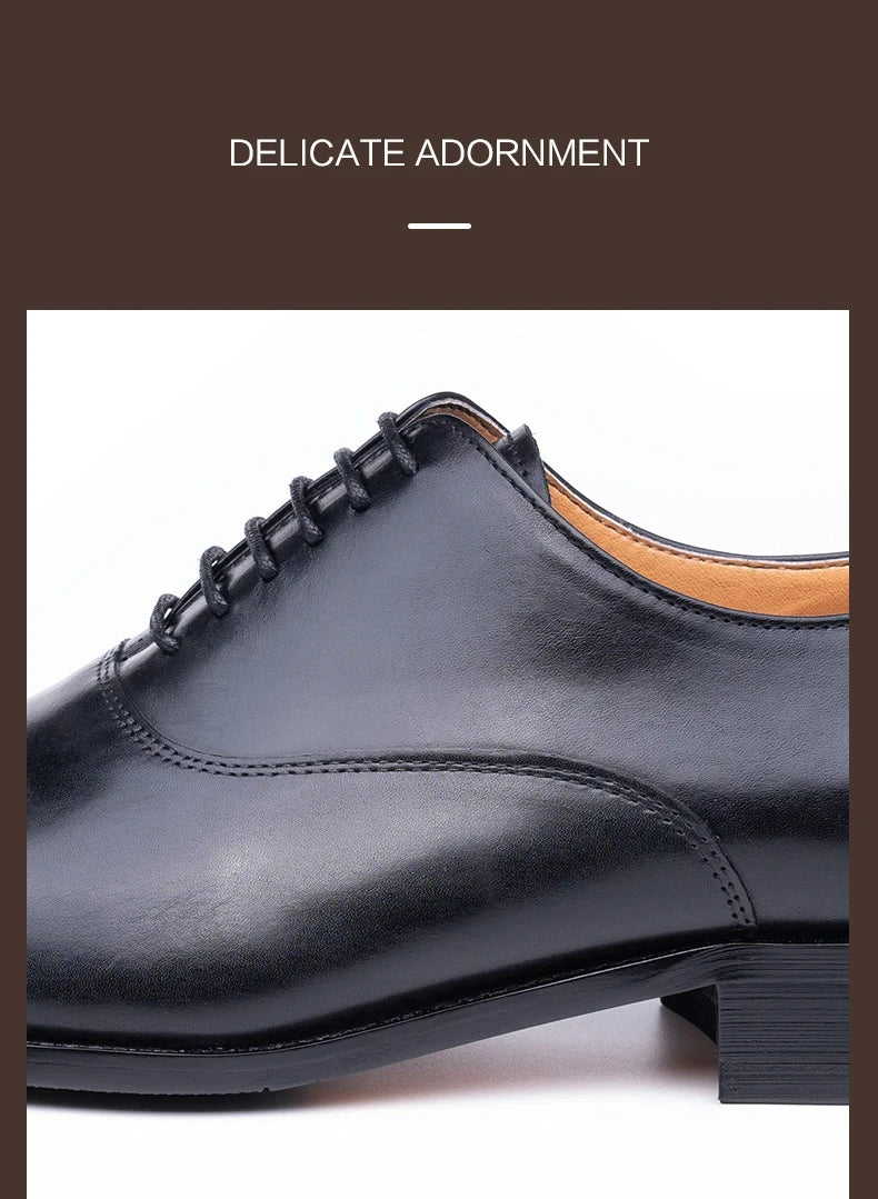 Men's Dress Shoes Handamde Leather Oxfords Shoe For Wedding Party Business Office Genuine Leather Formal Office Shoe