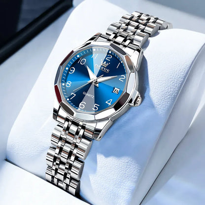 Elegant Fashion Women's Watches Luxury Brand Original Quartz Watch for Ladies Waterproof Stainless Steel Luminous Date
