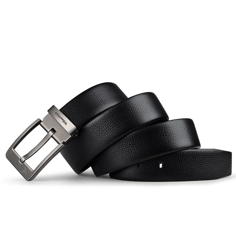 Men's leather casual belt, fashionable needle buckle business belt, personalized denim belt