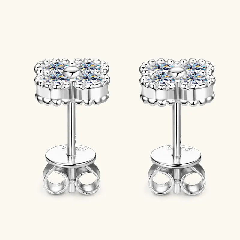 3mm D Moissanite Jewelry Set Clover Flower Pendant Necklace Earrings Bracelet 3 in 1 Sets for Women 925 Silver Charm Gifts
