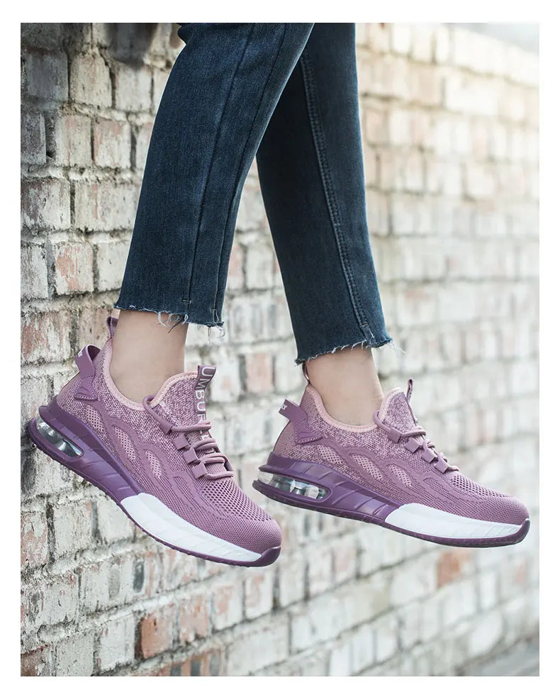 Women Puncture Proof Sport Work Sneakers Breathable Steel Toe Safety Shoes For Work Safety Boots Construction Security Boots
