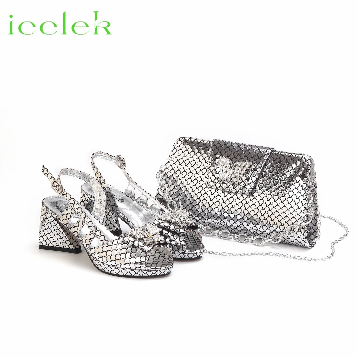 Italian Hollow Design Shoes Matching Bag in Coffee Color Comfortable Heels Ladies Sandals for Party