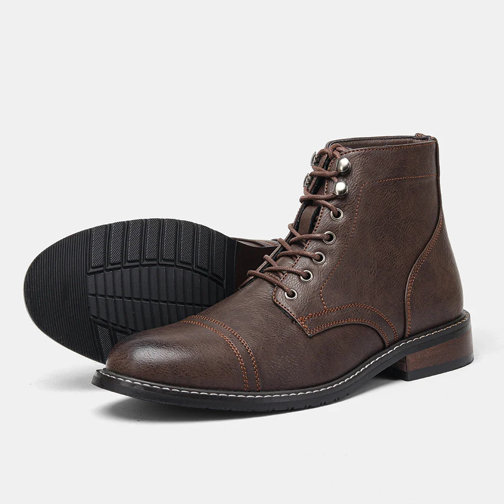 Size 8-13 Retro Men Boots 2025 Fashion Comfortable Spring Leather Boots
