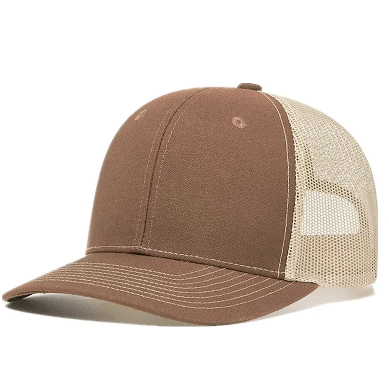 Unisex Cap Slight Curved Brim Style Trucker Hat  Men & Women Casual Outdoor Breathable Summer Cap
