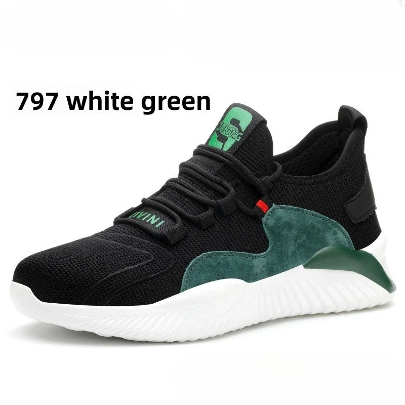 Lightweight All-Day Comfort Safety Shoes - Soft Sole Fashion Casual Work Sneakers for Long Standing-Fatigue Protective Footwear