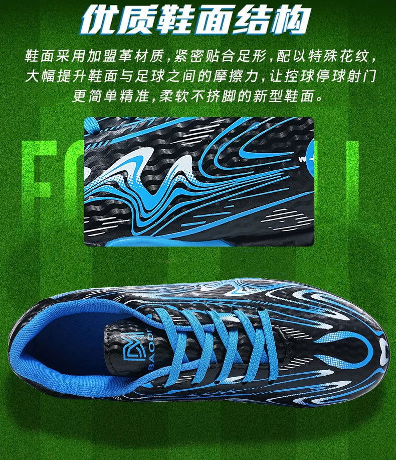 Men's football shoes with long studs for men, women, children, boys, teenagers, sports sneakers, outdoor training shoes