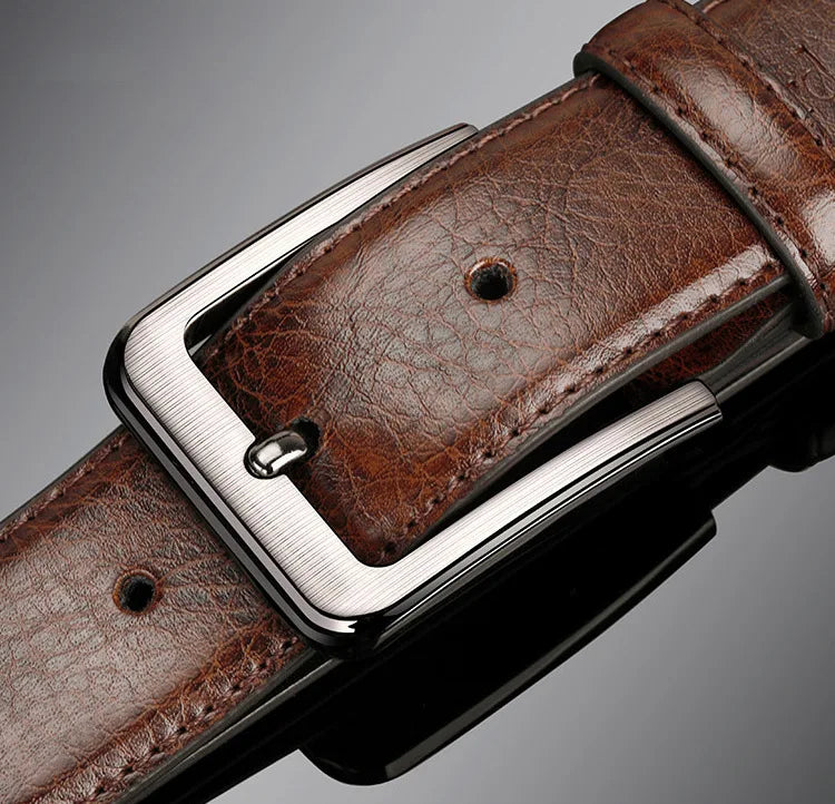 High-quality genuine leather men's belt with buckle, casual and business belt, masculine design, fashion novelty 2