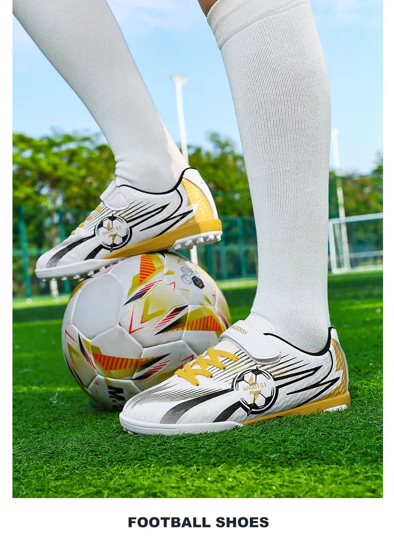 Youth Kids Professional Soccer Cleats Football Boots Non Slip Breathable Lightweight Training Shoes Boys Girls Match Sneakers