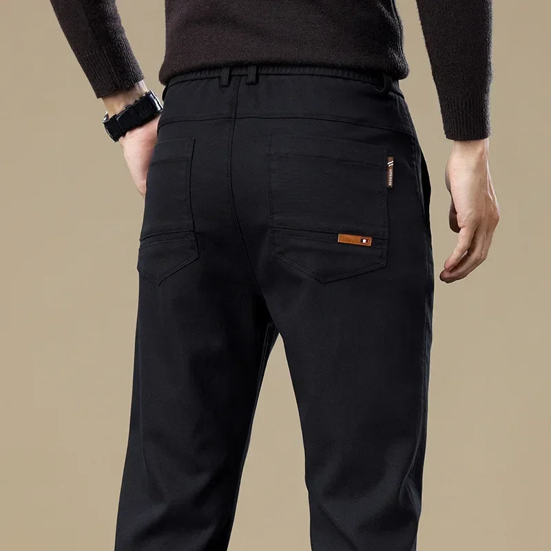 New Winter High-End Business Men's Suit Pants Autumn and Winter Slim Straight Casual Pants Versatile Fashion Trousers Korean