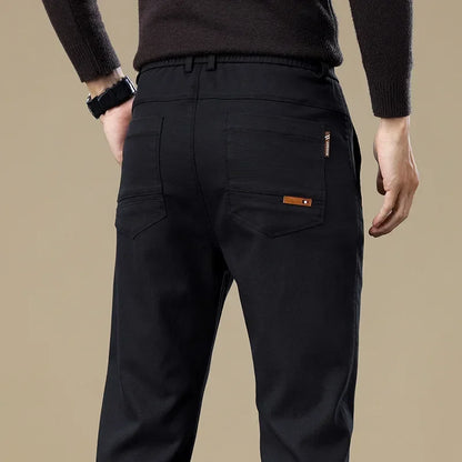 New Winter High-End Business Men's Suit Pants Autumn and Winter Slim Straight Casual Pants Versatile Fashion Trousers Korean