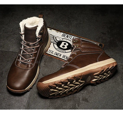 Men Boots High Quality Hking Shoes High Top Shoes Tactical Sneakers Snow Wniter Boots Outdoor Mountaineering Camping Thick Sole