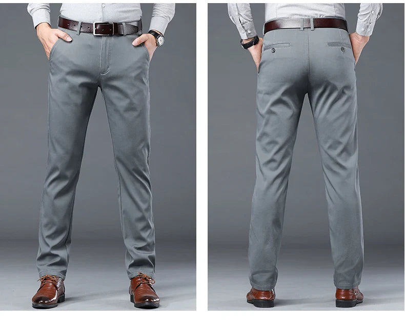Winter Men Brand Fleece Pants Warm Cotton Business Thick Suit Casual Trousers Male Plush Formal Wear Pants 28-40