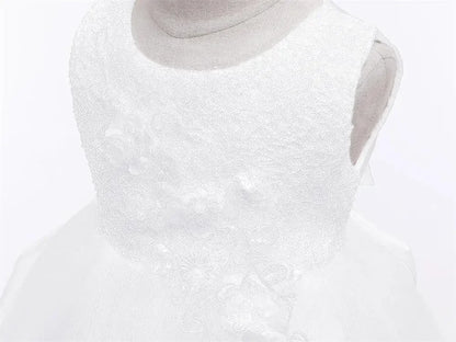 Asymmetric Toddler Evening Prom Dress Elegant Party Dresses For Girls Pink White Birthday DressLace Baby Girl Princess Dress