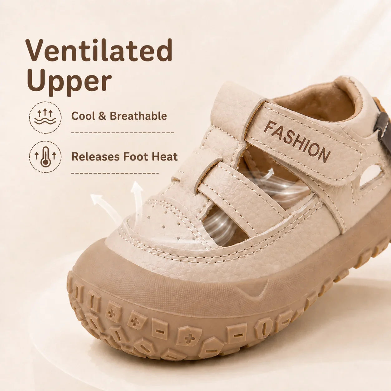 PU Leather Summer Sandals For Children Cute Dog Boy's Girl's Sandals Anti-slippery Ergonomics Barefoot Sandals For Children